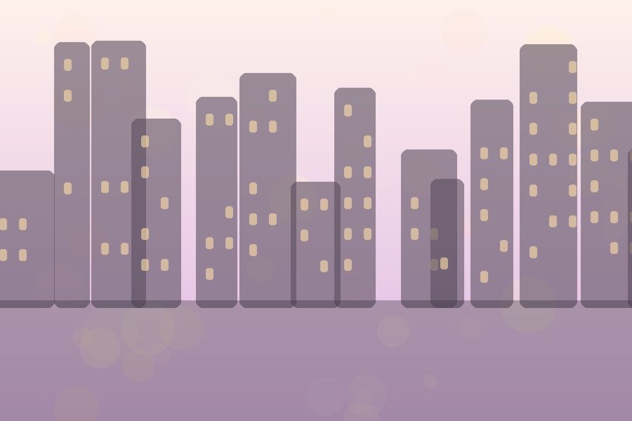 同城夜景与下班后的聊天氛围