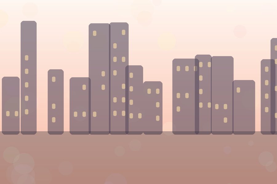 夜晚城市窗边与手机聊天氛围图